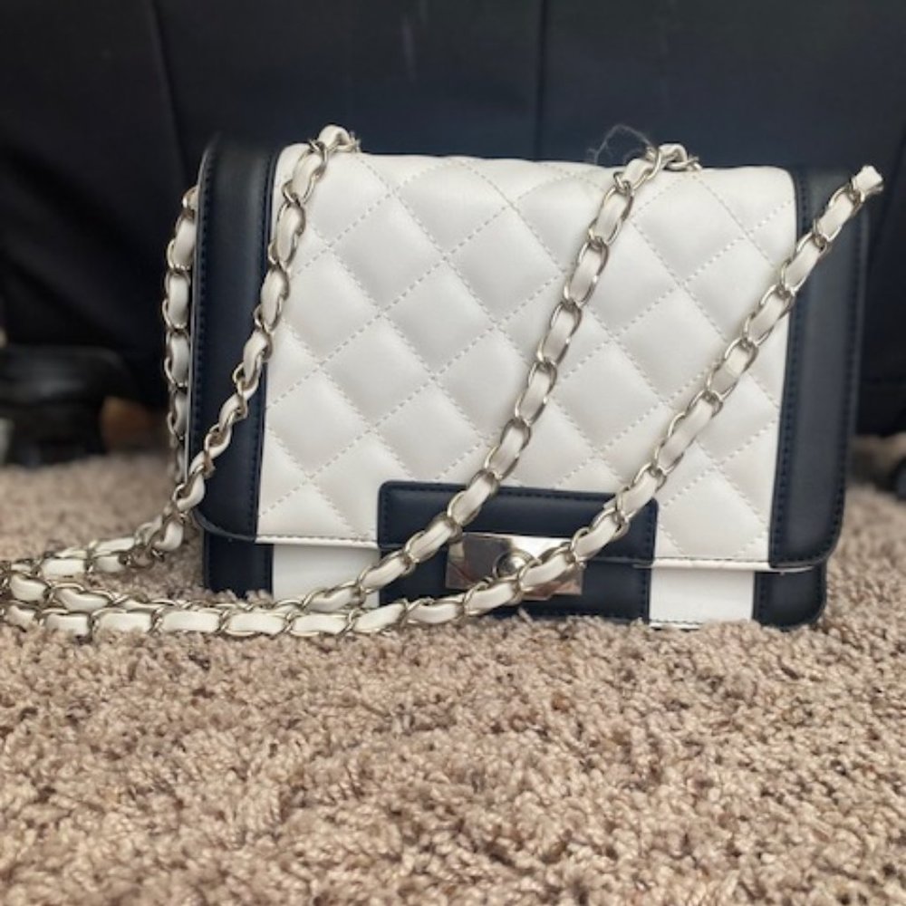 Black and White Quilted Purse